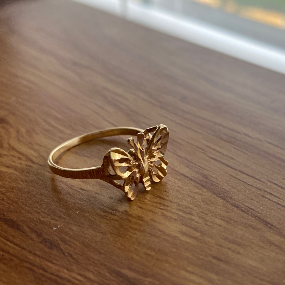 Elegant Gold Butterfly Ring, real gold - Picture 5 of 6